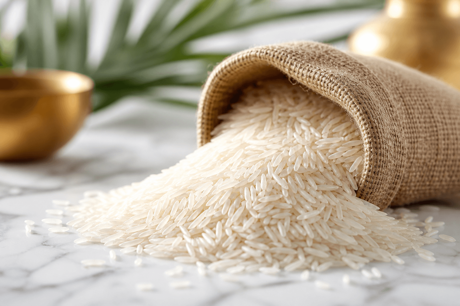 Premium basmati rice grains